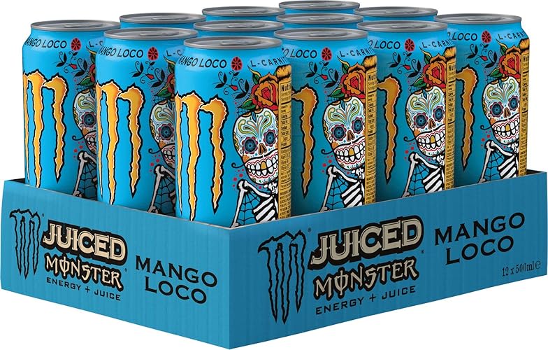 Monster Mango Loco Cans, 12 x 500 ml - Mango - 500 ml (Pack of 12)