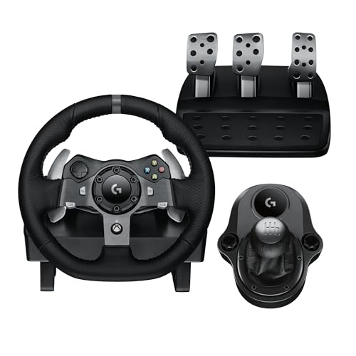 Logitech G920 Driving Force Racing Wheel and Pedals, Force Feedback + Logitech G Driving Force Shifter - Xbox Series X|S, Xbox One and PC, Mac - Black - Xbox X|S, Xbox One, PC/Mac - Wheel + Shifter