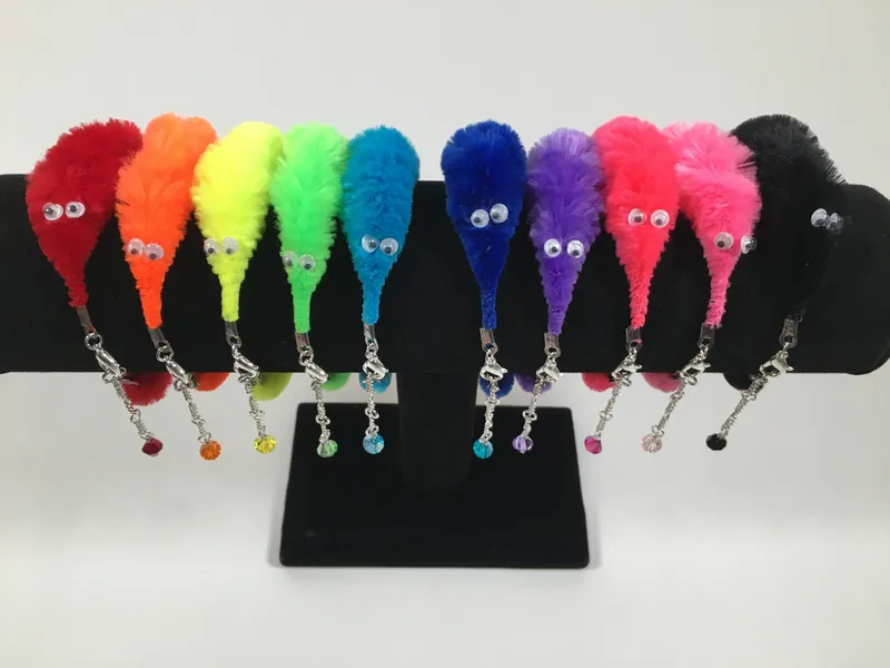 Worm-on-a-String Bracelet, Fuzzy Worm, Toy Bracelet, Meme Jewelry, Worm on a string