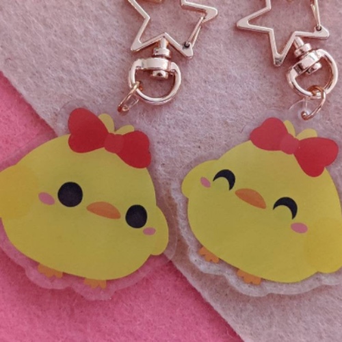 Cute Yellow Chick Birb "Tofu" Acrylic Charm