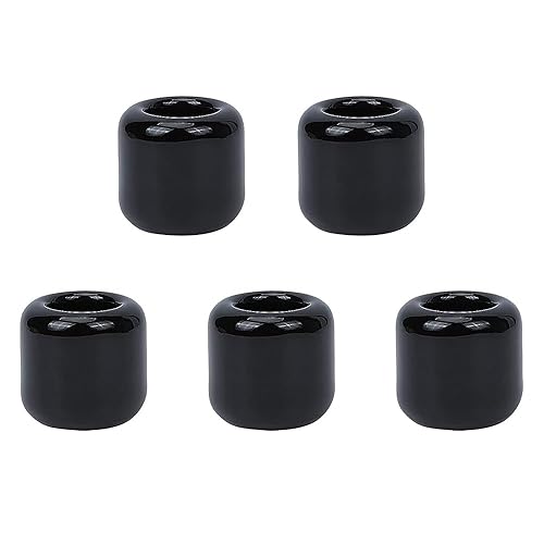 Priaora 5 Pcs Ceramic Chime Candle Holder 0.7 Inch Diameter,Mini Ritual Candles Holder for Spell Casting, Altar, Vigil, Witchcraft (Black)(K112-5)