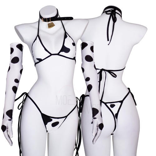 Cow Bikini - Black / 2XL/3XL