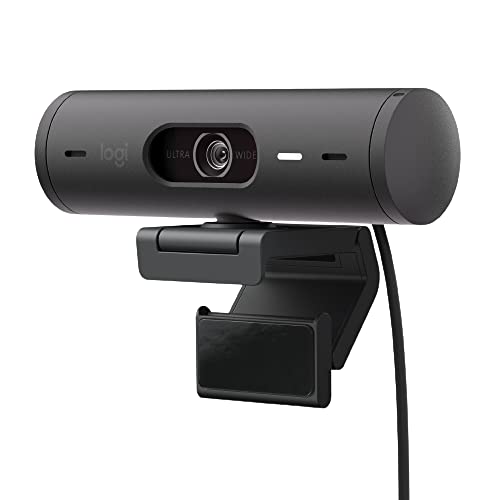 Logitech Brio 501 Full HD Webcam with Auto Light Correction,Show Mode, Dual Noise Reduction Mics, Privacy Cover, Works with Microsoft Teams, Google Meet, Zoom, USB-C Cable - Black - Black - Webcam
