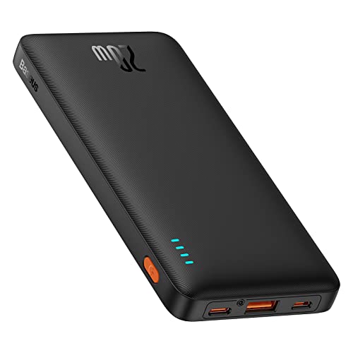 Baseus Portable Charger, PD 20W Power Bank Fast Charging, 10000mAh Slim Battery Pack Charger Portable with USB C in&Out for iPhone 14 13 12 11 Samsung S23 S22 Google LG iPad etc. - Space Black