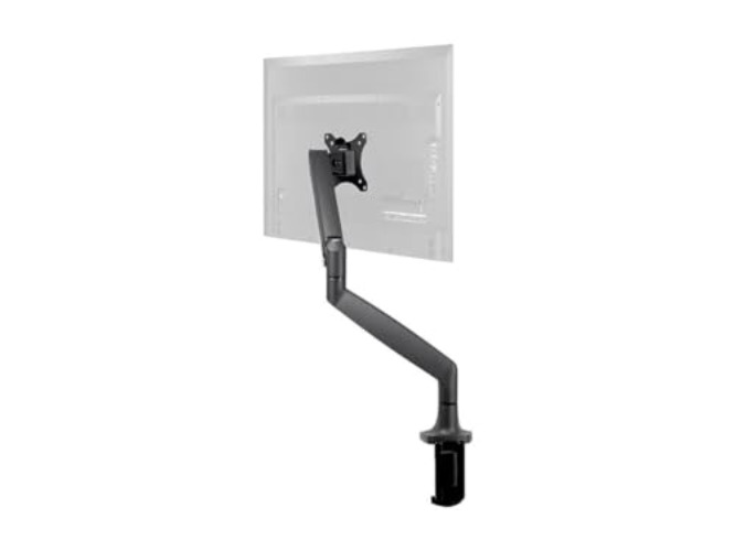Monoprice Single Monitor Adjustable Gas Spring Desk Mount - Black, Supports Up to 34 inch Monitors, 19.8 LBS Display Weight, Smooth Full-Motion Black - Workstream Collection - Black