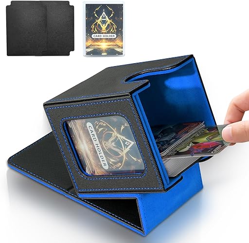 Jamiukro Card Deck Box for MTG Commander, black & blue