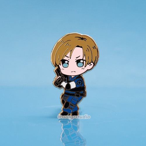 Resident Evil Leon Kennedy Hard Enamel Pin - [A Grade] / Simple Rubber Back