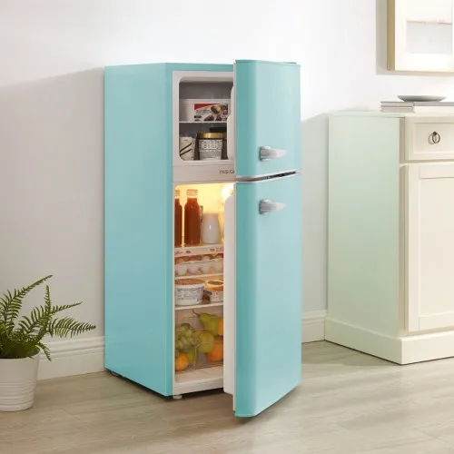 Insignia™ - 4.5 Cu. Ft. Retro Mini Fridge with Top Freezer - Mint