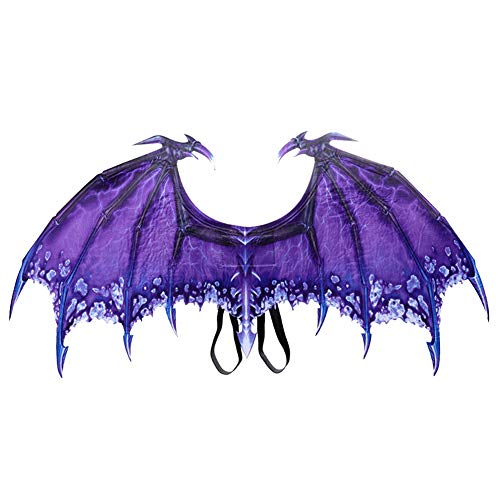Kids Dragon Wings Cosplay Props Fantasy Halloween Dinosaur Dragon Costume Pretend Play Dress Up Wing Accessory - Purple