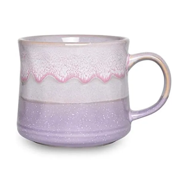 Bosmarlin Large Ceramic Coffee Mug, Big Tea Cup for Office and Home, 21 Oz, Dishwasher and Microwave Safe, 1 PCS (Purple)                        