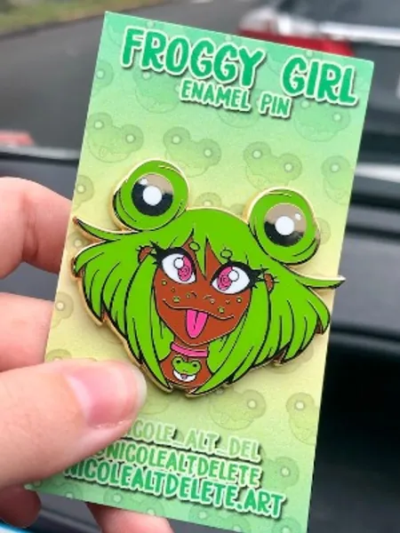 Froggy Girl Enamel Pin | Etsy