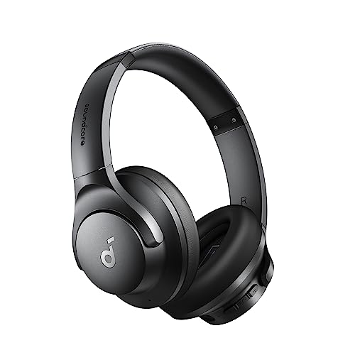 soundcore by Anker Q20i Hybrid Active Noise Cancelling Foldable Headphones, Wireless Over-Ear Bluetooth, 40H Long ANC Playtime, Hi-Res Audio, Big Bass, Customize via an App, Transparency Mode - Black
