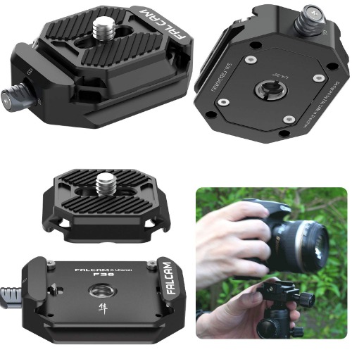 ULANZI F38 Camera Quick Release Plate w 1/4" to 3/8" Screw Thread, Quick Release System QR Plate Camera Tripod Mount Adapter for Sony Canon Monopod DSLR Stabilizer Slider DJI Switch Between Stablizer