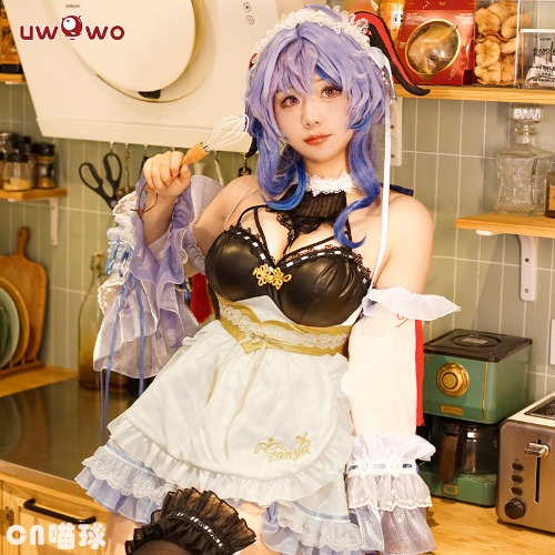 【In Stock】Exclusive Authorization Uwowo Game Genshin Impact Fanart Ganyu Maid Ver Cosplay Costume | 【In stock】M