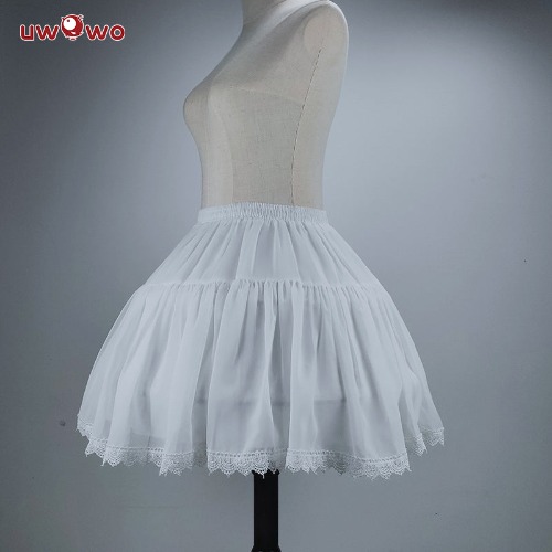【In Stock】Uwowo Universal Black White Petticoat Crinolines Genshin Impanct Maid Ver. Best Match Petticoat Adjustable Bustle Pannier | HW-P-107（White）