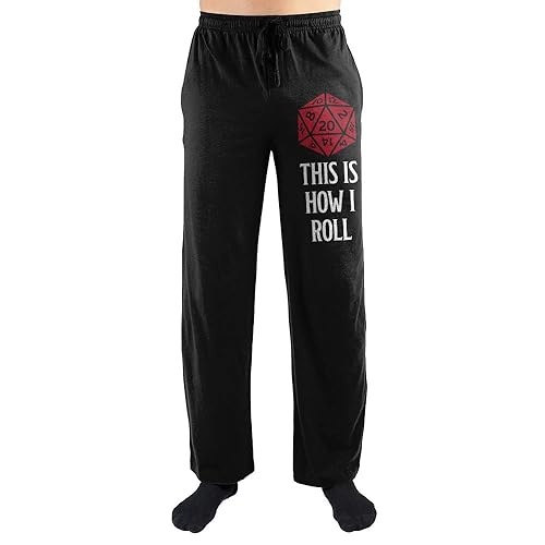 Mens Dungeons and Dragons Black Pajamas Dungeons and Dragons Sleep Pajama Pants - X-Large