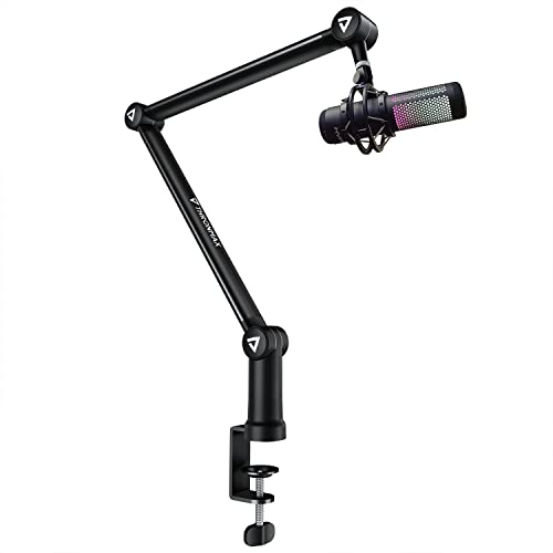 Mikrofonständer Boom Arm, THRONMAX S3 einstellbar 360 ° drehbar Mikrofonarm Schreibtisch, Tisch Stand Foldable Scissor Arm und integriertes Kabel für die Aufnahme, Gaming, aus strapazierfähigem Stahl - Jet Black