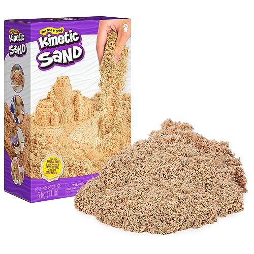 Kinetic Sand, 11lb (5kg) Natural Brown Bulk Play Sand for Arts and Crafts, Sandbox, Moldable Sensory Toys for Kids Ages 3+ - 11lb