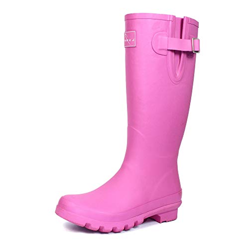 Lunar Largo Rubber Wellington Boots - 6 UK Wide - Pink