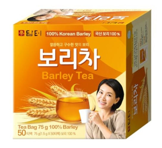 DAMTUH Korean Traditional Tea Barley Tea - 100% Pure Barely Tea, caffeine-free (50 Tea Bag x 1.5 g) - BARLEY - 50 Count (Pack of 1)
