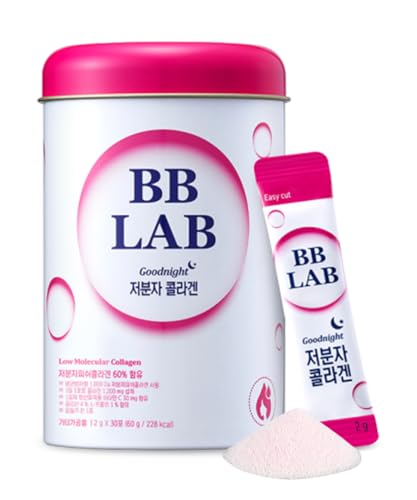 BB LAB Good Night Low Molecular Collagen Powder Stick Supplement, Korean Marine Collagen, Fish Collagen Peptides, Vitamin C, Hyaluronic Acid, 17 Probiotics, Fast Absorption, Mix Berry Flavor