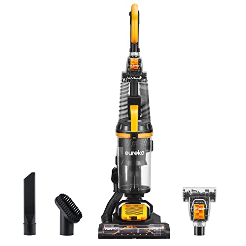 Eureka Powerful Carpet and Floor, Household Cleaner for Home Bagless Lightweight Upright Vacuum, MaxSwivel Pro NEU350 with Pet Tool, Yellow - Yellow - MaxSwivel Pro NEU350 with Pet Tool