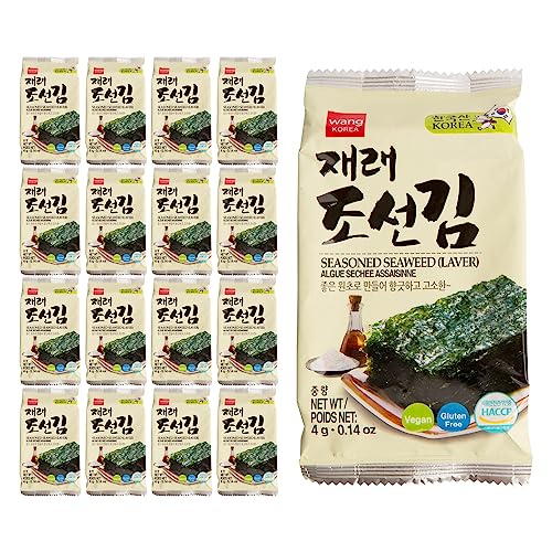 Wang Korean Roasted Seaweed Snack, Healthy Snack 0.14 Ounce, Pack of 16 - Original - 0.14 Ounce (Pack of 16)