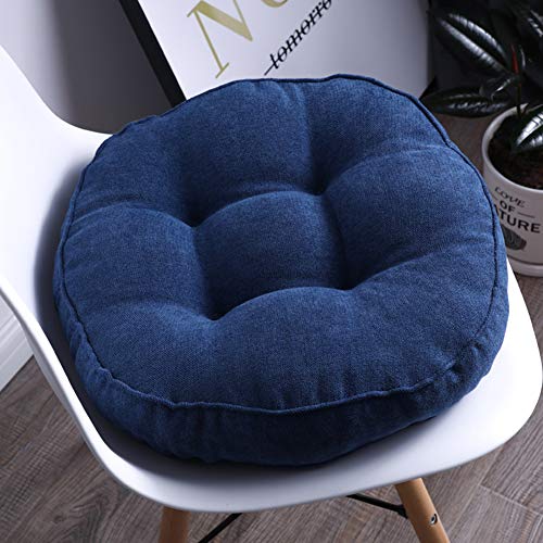 XSlive Soft Round Chair Pad Non Slip Padded Chiar Cushion Soft and Comfortable Seat Cushions for Kitchen Dining Office Chairs (Dark Blue R,20"x20") - 20 inchx20 inch - Dark Blue R