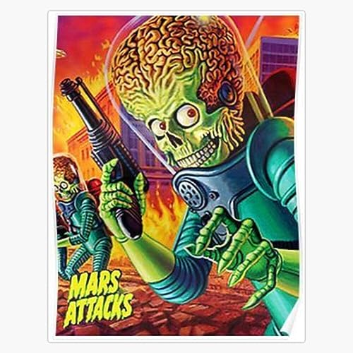 Magnet Mars Attacks Green Alien Magnetic Vinyl Sticker Decal Magnet 5"