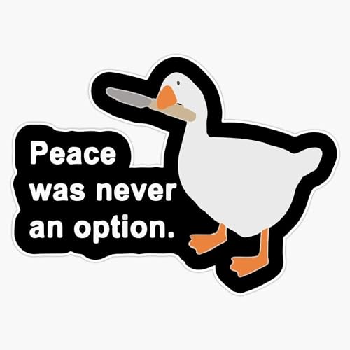 Leyland Designs Peace was Never an Option Sticker Outdoor Rated Vinyl Sticker Decal for Windows, Bumpers, Laptops or Crafts 5"