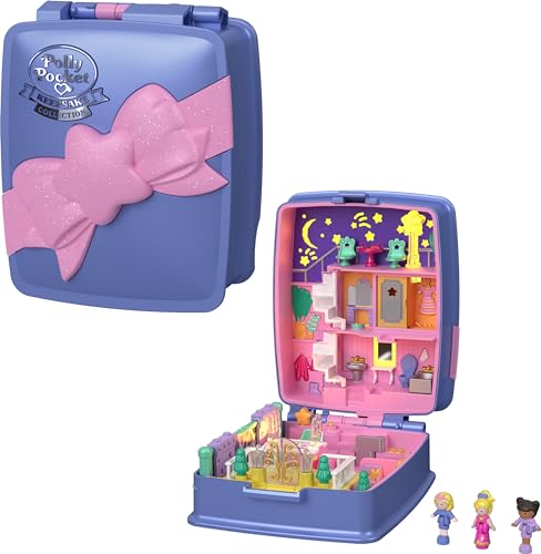 Polly Pocket Collector Compact with 3 Micro Dolls, Heritage Keepsake Collection Starlight Dinner Party