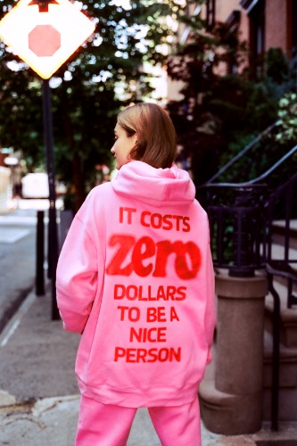 It Costs $0.00 To Be A Nice Person Pink Hoodie | S/M