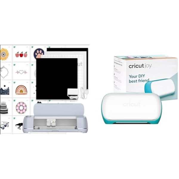 Cricut Maker 3 & Digital Content Library Bundle & Joy Machine & Digital Content Library Bundle - Includes 30 Images in Design Space App - Portable DIY Smart Machine for Creating Customized Cards