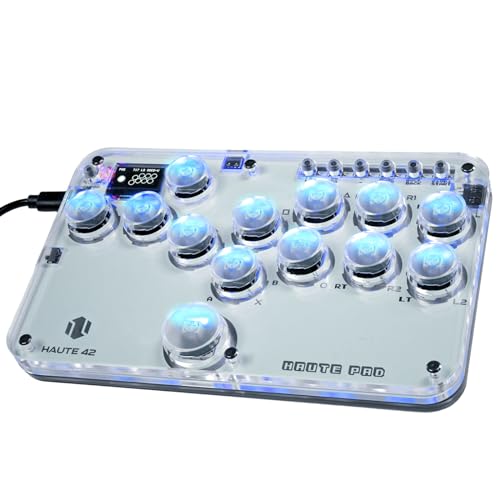 Sehawei Arcade Stick 13Keys All-Button Gamerfinger with Custom RGB & Turbo Functions,Arcade Controller Street Fight for PC/Ps3/Ps4/Switch/Steam Game Keyboard-Supports Hot Swap & SOCD - G13