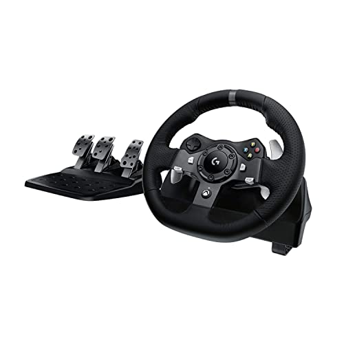 Logitech G920 Driving Force Gaming Rennlenkrad, Zweimotoriges Force Feedback, 900° Lenkbereich, Verstellbare Edelstahl Bodenpedale, für Xbox Series X|S, Xbox One/PC/Mac, UK-Stecker - Schwarz - G29 | G920 - Xbox | PC