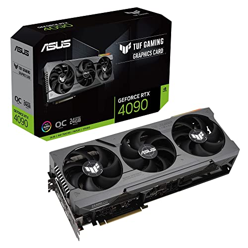 ASUS TUF GAMING NVIDIA GeForce RTX 4090 OC Edition – Carte graphique gaming (24GB GDDR6X, PCIe 4.0, HDMI 2.1a, DisplayPort 1.4a, Ventilateurs axiaux à double roulement à billes)