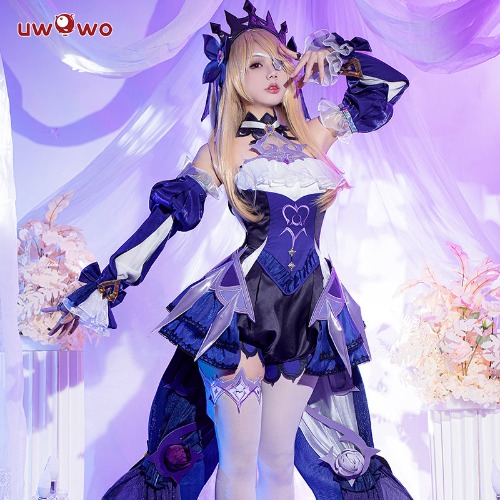 【In Stock】Uwowo Genshin Impact: Fischl Amy Gothic Electro New Skin Mondstadt Cosplay Costume - S