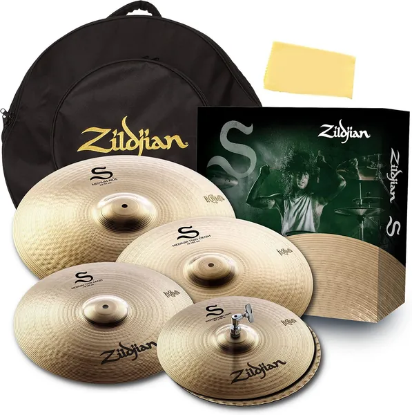 Zildjian S390 S Family Performer Cymbal Set Bundle with Gig Bag and Austin Bazaar Polishing Cloth