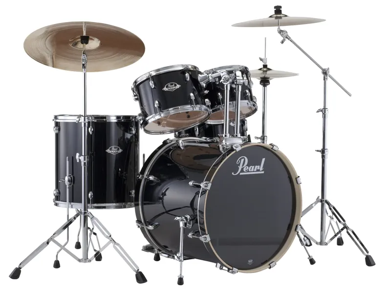 Pearl EXX725S/C 5-Piece Export New Fusion Drum Set with Hardware - Jet Black