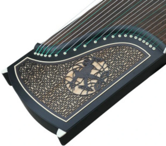 Lotus & Water Birds Carved Guzheng