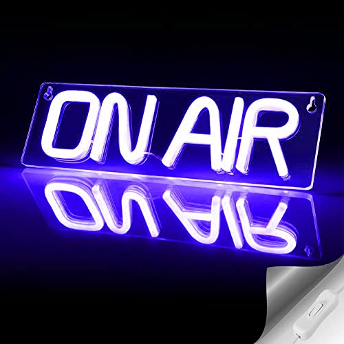 ON AIR Sign, Live On Air Neon Sign USB Connected for Studio Recording/Game Room,Twitch, Tiktok, YouTube, Cool Live Streaming Sign Decor (Blue) - Blue