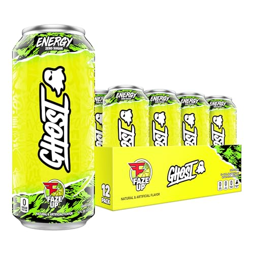 GHOST Energy Performance Energy Drink, Faze Clan "Faze Up" - 12-Pack x 16oz Cans - Energy & Focus - Zero Sugars, 200mg of Natural Caffeine, L-Carnitine & Taurine - Gluten Free & Vegan - FAZE UP