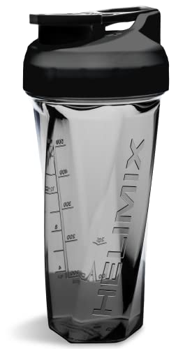 HELIMIX 2.0 Vortex Blender Shaker Bottle Holds upto 28oz | No Blending Ball or Whisk | USA Made | Pre Workout Protein Drink Cocktail Shaker Cup | Weight Loss Supplements Shakes | Top Rack Safe - 28 oz - Black