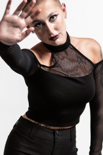 Nightcall Fishnet Top | XS / Black / 95% Polyester 5% Elastane