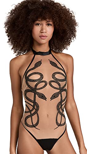Thistle and Spire Women's Medusa Thong Bodysuit - Small - Black