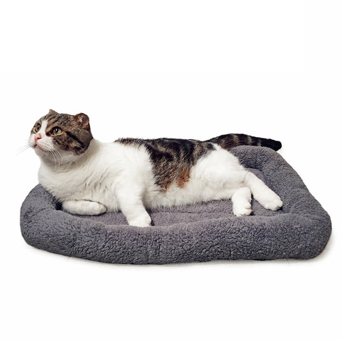 Namsan Cat Bed, Dog Bed, Soft Cat Cushion, Plush Heat Mat for Small Dogs, Cat/Rabbit, 45 cm x 60 cm, Grey 