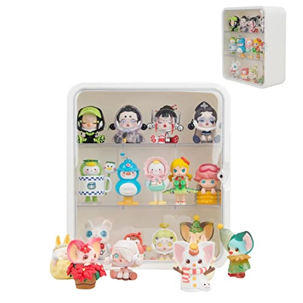 Acrylic Display Case for Mini Funko Pop Figures, Display Cabinet for Mini Funko Pop Figures, Clear Storage Box Cabinet Organizer for Mini Toys, Collections and Stone Rock (Wall Mounted)