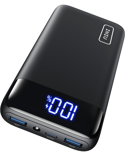 INIU Power Bank 20000mAh, 22.5W Carga Rápida Bateria Portatil PD3.0 QC4.0, USB C Pila Portatil de 3 Salidas, Linterna Cargador para Celular Compatible con iPhone 16 15 14 13 12 Samsung Google iPad