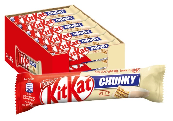 Nestlé KitKat Chunky White chokladkaka med vit choklad (24 x 40 g)