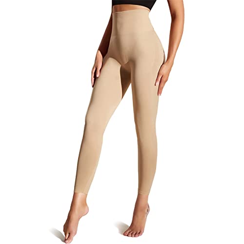 Takusun Women Shapewear Leggings High Waist Footless Tights Tummy Control Butt Lift Thigh Slimmer Compression Pants - Small - Nude